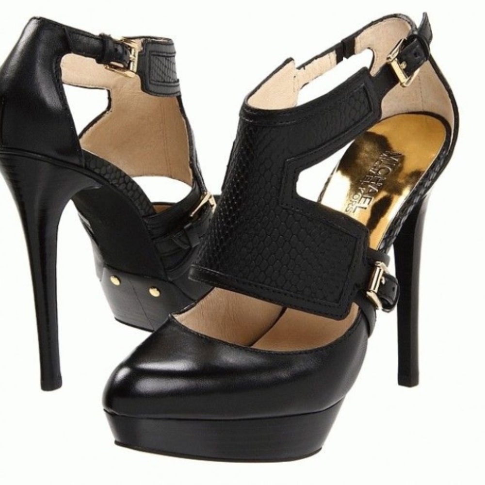 Toni Platform Black Leather sz 9 1/2 5’ heel